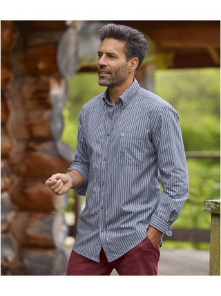 Chemise Popeline Rayée   - ATLAS FOR MEN