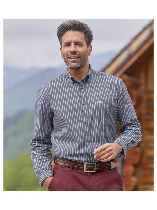 Chemise Popeline Rayée   - ATLAS FOR MEN - Kiabi
