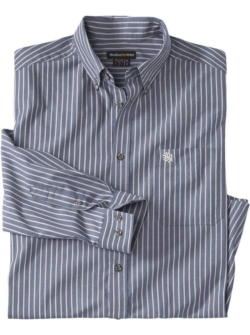 Chemise Popeline Rayée  - Atlas For Men Multicolore - Kiabi