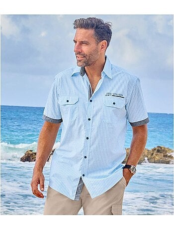 Chemise Popeline Rayée Paros - ATLAS FOR MEN
