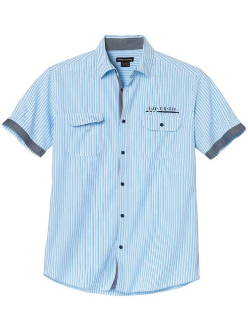 Chemise Popeline Rayée Paros - ATLAS FOR MEN - Kiabi Chemise Popeline Rayée Paros - ATLAS FOR MEN - Kiabi