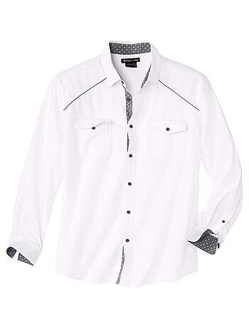 Chemise Popeline Fantaisie à Micro-Motifs - ATLAS FOR MEN