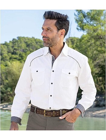Chemise Popeline Fantaisie à Micro-Motifs - ATLAS FOR MEN