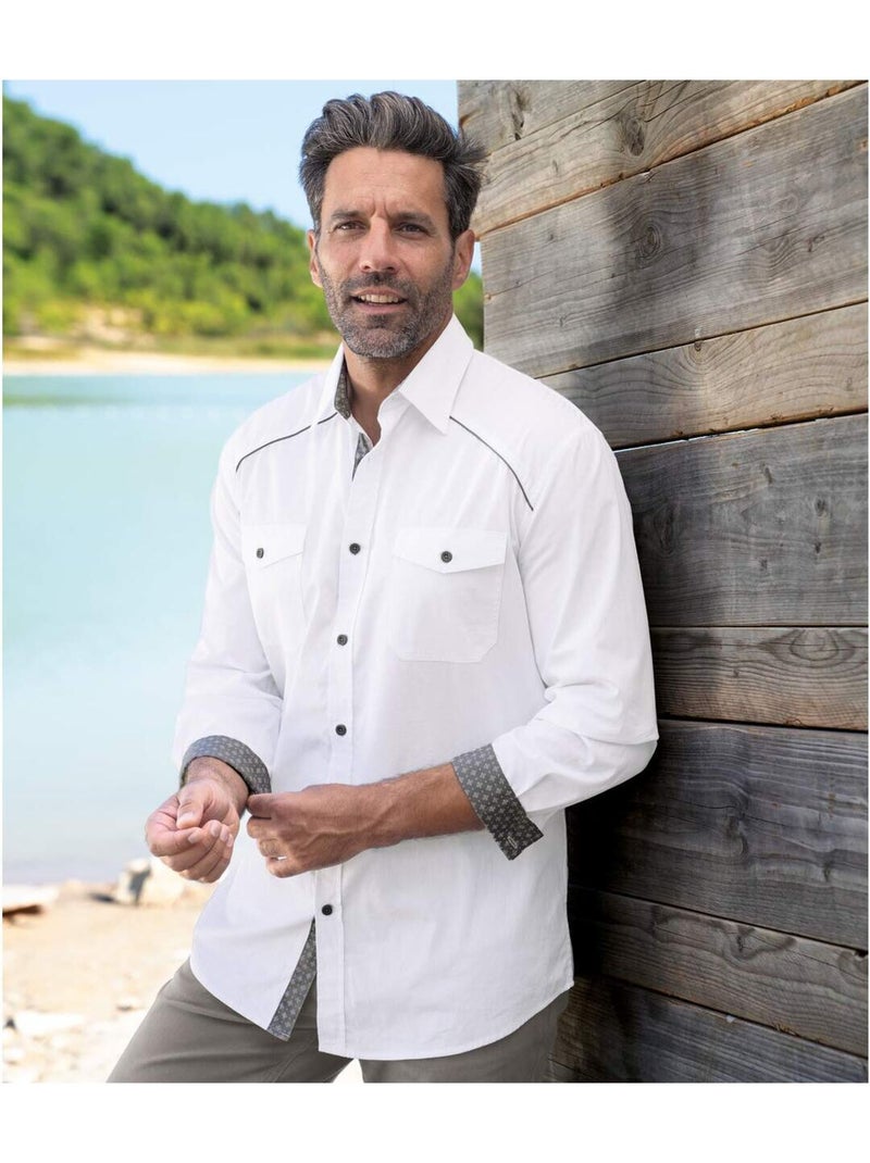 Chemise Popeline Sun Valley  - Atlas For Men Blanc - Kiabi