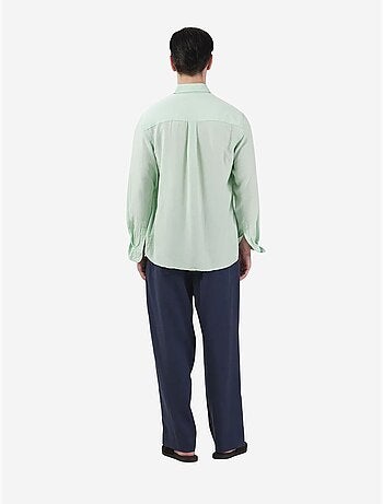 Chemise pour homme, coupe classique, col boutonné, couleur tencel unie giesto