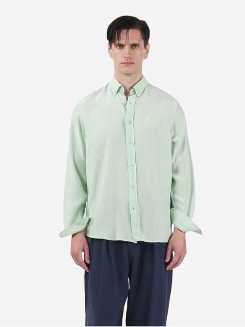 Chemise pour homme, coupe classique, col boutonné, couleur tencel unie giesto - Kiabi Chemise pour homme, coupe classique, col boutonné, couleur tencel unie giesto - Kiabi
