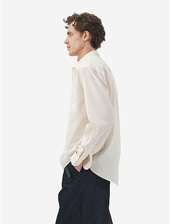 Chemise pour homme en popeline unie avec poche giesto