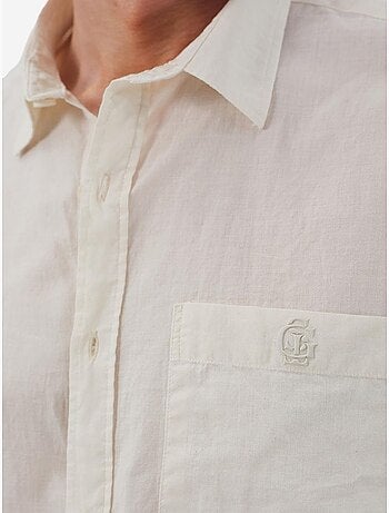 Chemise pour homme en popeline unie avec poche giesto