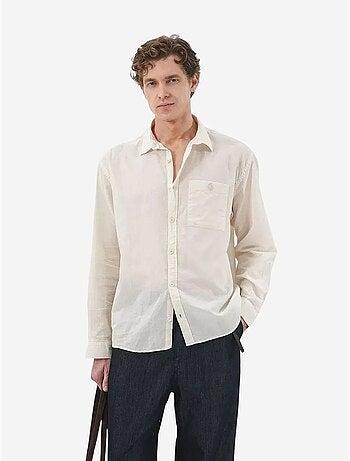 Chemise pour homme en popeline unie avec poche giesto