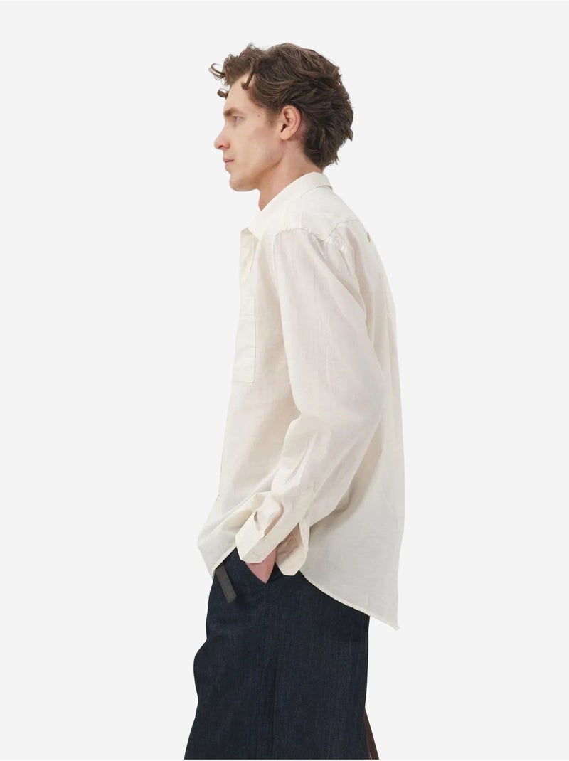 Chemise pour homme en popeline unie avec poche giesto Beige argile - Kiabi