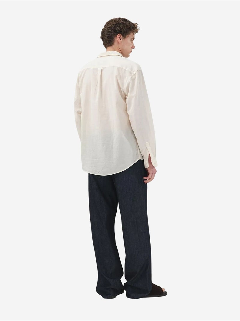 Chemise pour homme en popeline unie avec poche giesto Beige argile - Kiabi