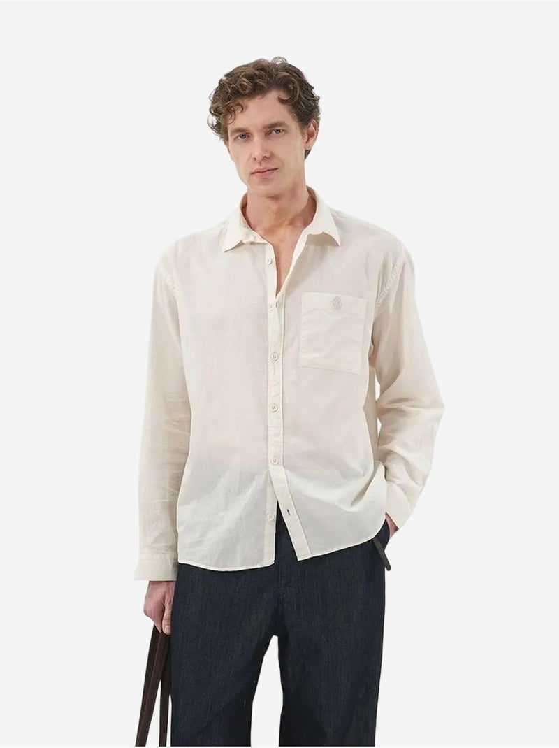 Chemise pour homme en popeline unie avec poche giesto Beige argile - Kiabi