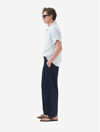 Chemise pour homme, manches courtes, en popeline unie giesto