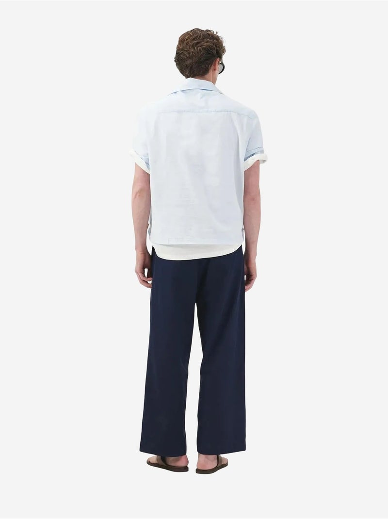 Chemise pour homme, manches courtes, en popeline unie giesto Bleu clair - Kiabi