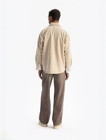 Chemise pour homme, manches longues, boutons, en gabardine giesto