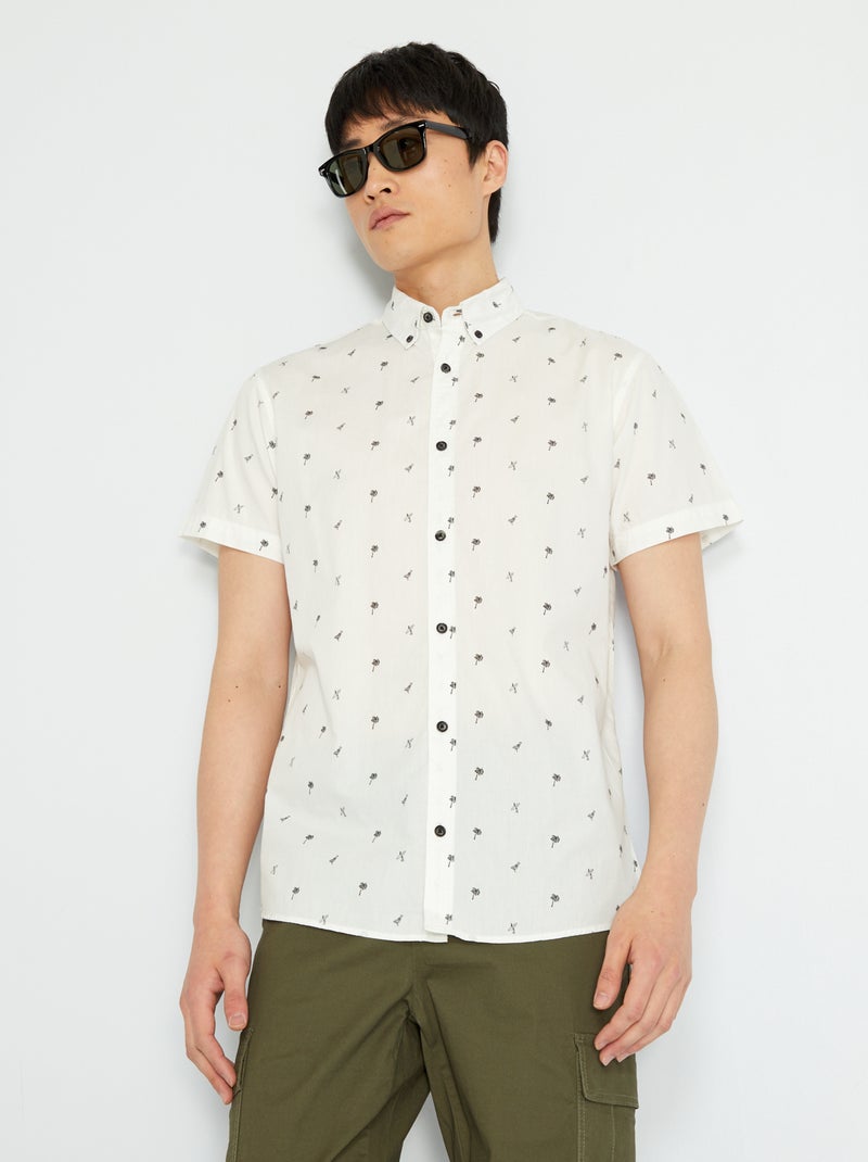 Chemise 'Produkt' avec imprimé fantaisie Blanc - Kiabi