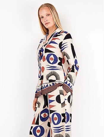 Chemise pyjama motifs géométriques