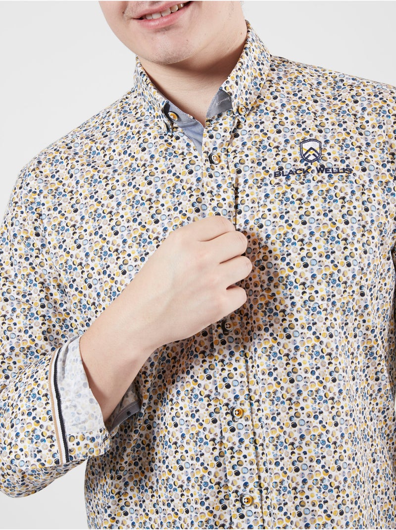 CHEMISE RALLYE EXPERIENCE Bleu Jaune - Kiabi