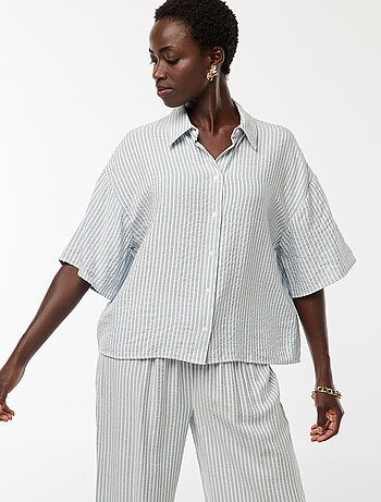 Chemise rayé à maches courtes