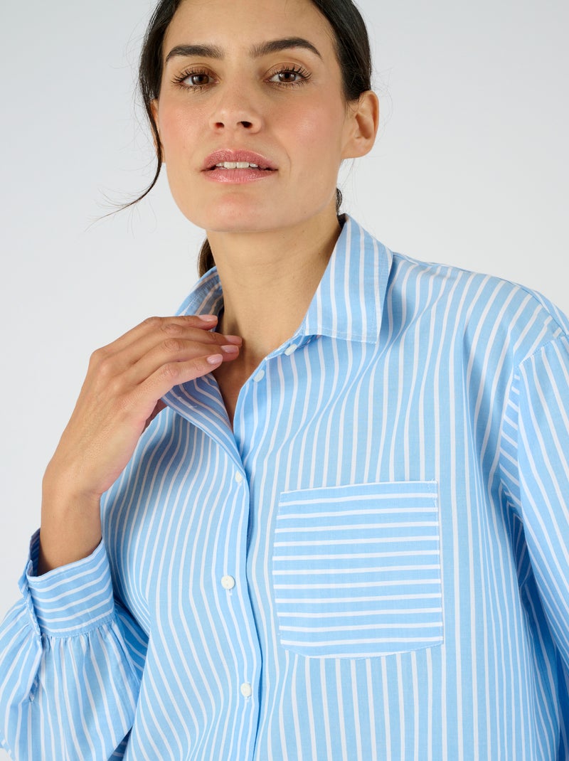 Chemise rayée - Damart Bleu - Kiabi