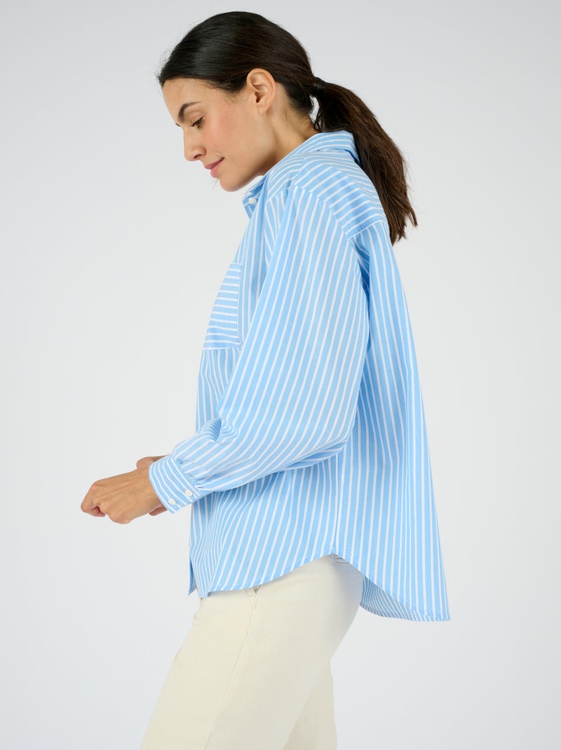 Chemise rayée - Damart Bleu - Kiabi