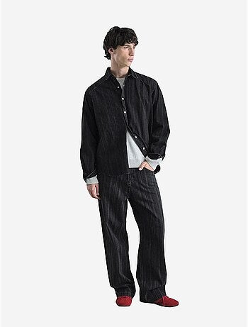 Chemise rayée à boutons pour homme giesto