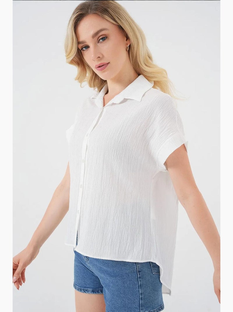Chemise rayée à manches courtes bdart Blanc - Kiabi