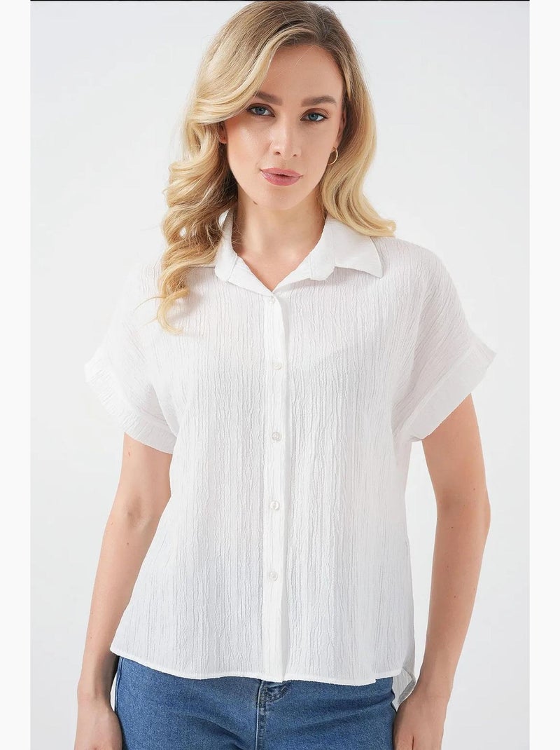 Chemise rayée à manches courtes bdart Blanc - Kiabi
