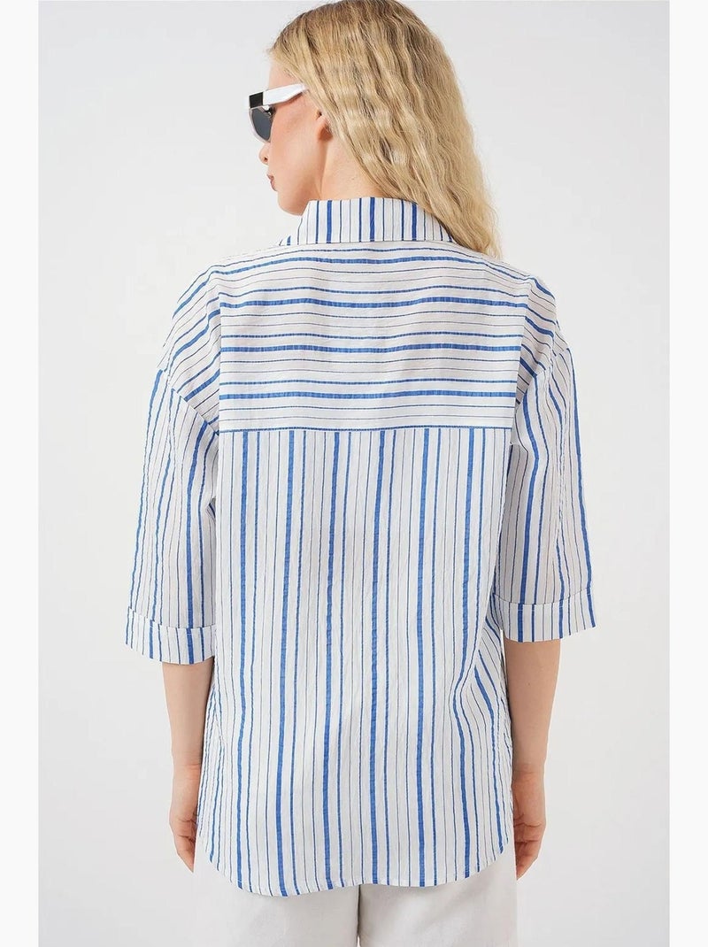 Chemise rayée à manches courtes bdart Blanc - Kiabi