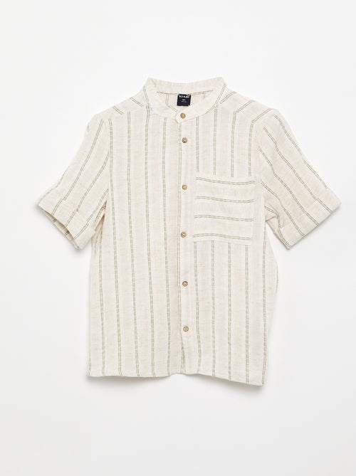 Chemise rayée à manches courtes - Kiabi