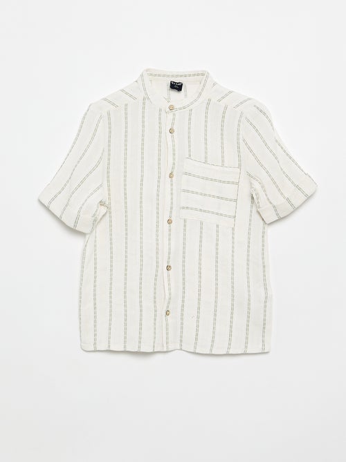 Chemise rayée à manches courtes - Kiabi