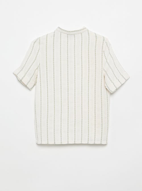 Chemise rayée à manches courtes - Kiabi