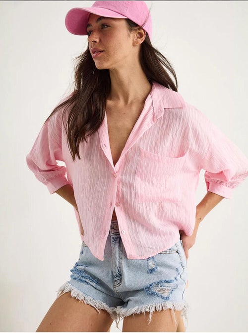 Chemise rayée à manches courtes et poche unique lucci - Kiabi Chemise rayée à manches courtes et poche unique lucci - Kiabi