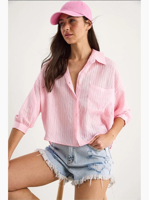 Chemise rayée à manches courtes et poche unique lucci - Kiabi Chemise rayée à manches courtes et poche unique lucci - Kiabi