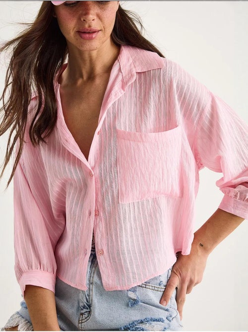 Chemise rayée à manches courtes et poche unique lucci - Kiabi Chemise rayée à manches courtes et poche unique lucci - Kiabi