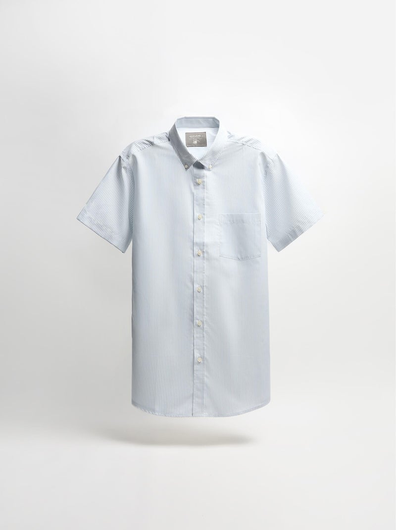 Chemise rayée à manches courtes MO Fashion Bleu - Kiabi