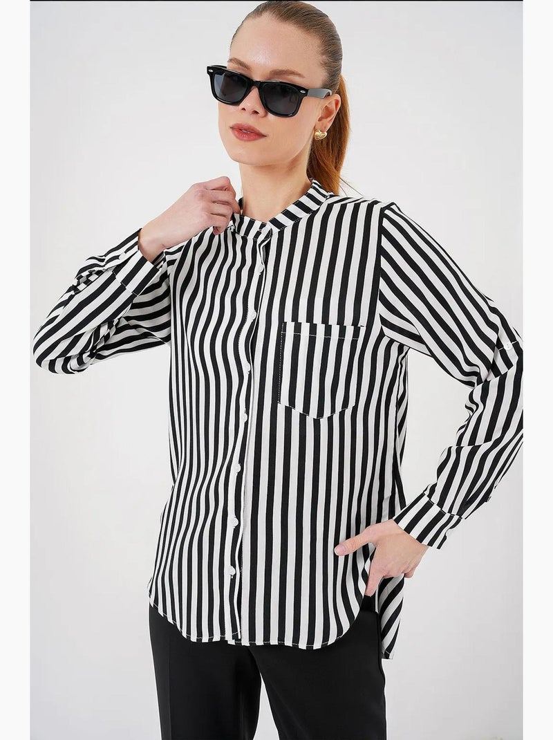Chemise rayée à manches longues bdart Blanc - Kiabi