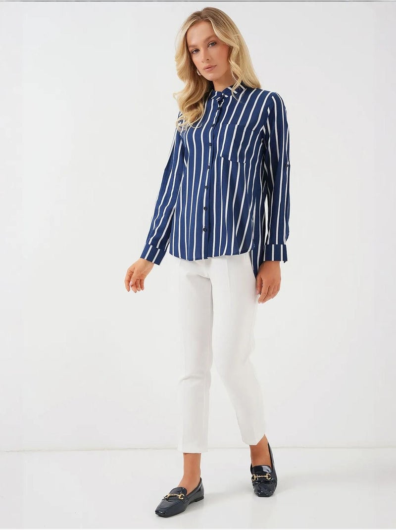 Chemise rayée à manches longues bdart Bleu marine - Kiabi