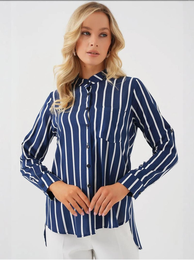 Chemise rayée à manches longues bdart Bleu marine - Kiabi