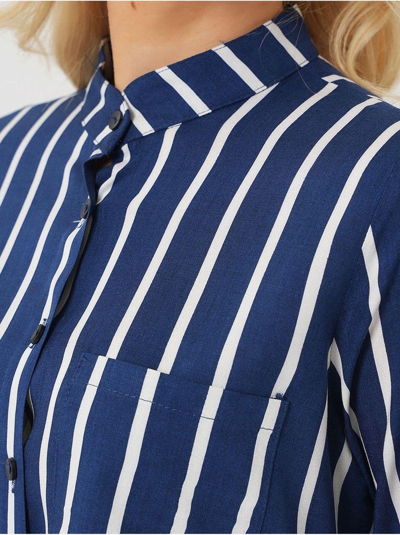 Chemise rayée à manches longues bdart Bleu marine - Kiabi