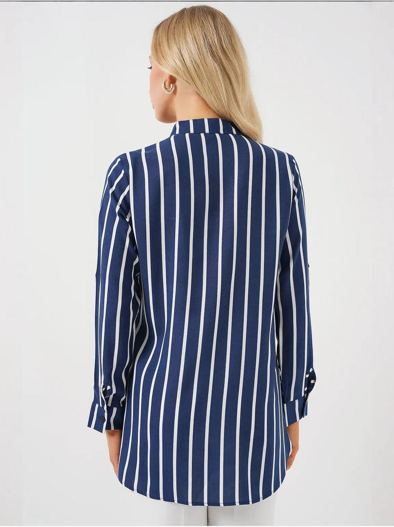 Chemise rayée à manches longues bdart Bleu marine - Kiabi