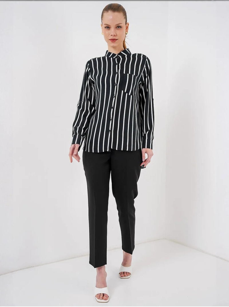 Chemise rayée à manches longues bdart Noir - Kiabi