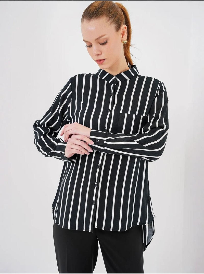 Chemise rayée à manches longues bdart Noir - Kiabi