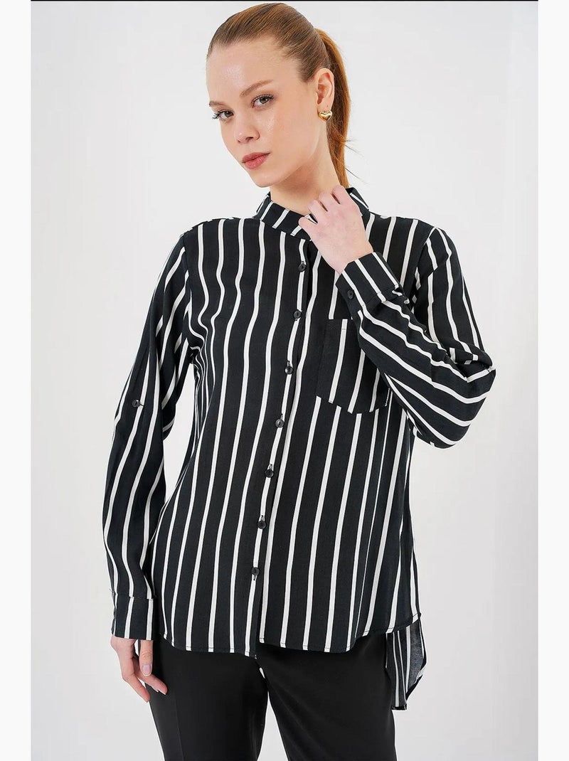 Chemise rayée à manches longues bdart Noir - Kiabi
