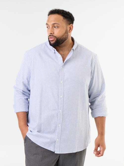 Chemise rayée à manches longues - Kiabi