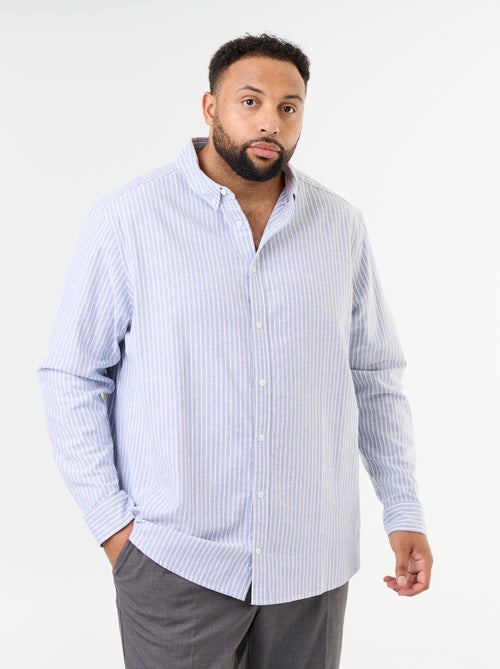 Chemise rayée à manches longues - Kiabi