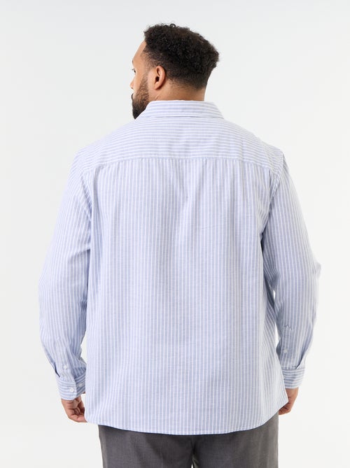 Chemise rayée à manches longues - Kiabi
