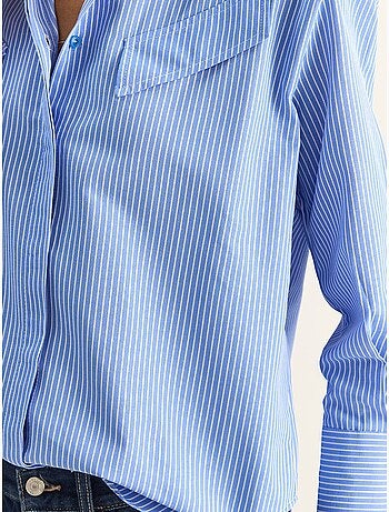 Chemise rayée à manches longues en popeline lucci