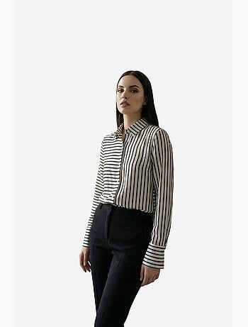 Chemise rayée à manches longues et boutonnage my fashion