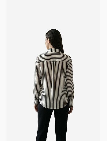 Chemise rayée à manches longues et boutonnage my fashion